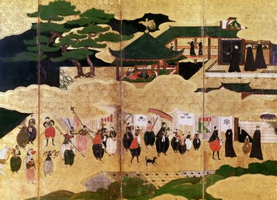 The Arrival of the Portuguese in Japan (detail) by Japanese School